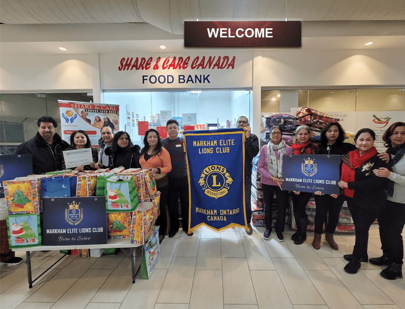 Markham Elite Lions Club at Share and care Food Bank