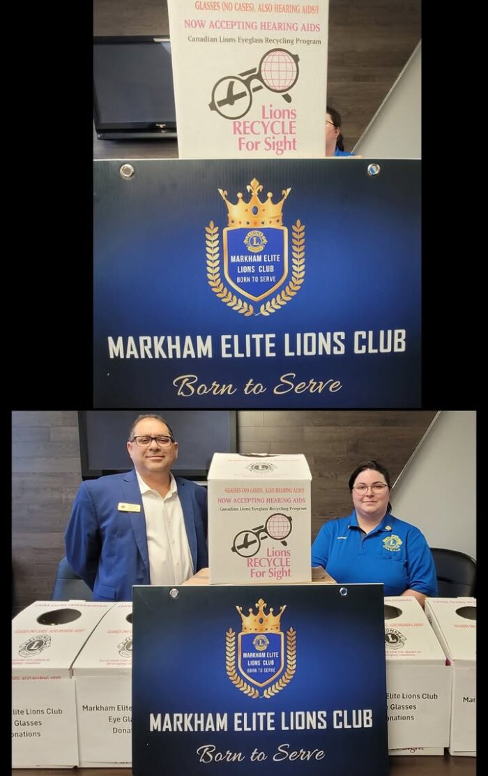 Lions club motto is We Serve. Vision is one of the global causes.Markham Elite Lions Club successfully completed this Lions Service Project and collected around 1200 used Eyeglasses to support optical missions around the world.